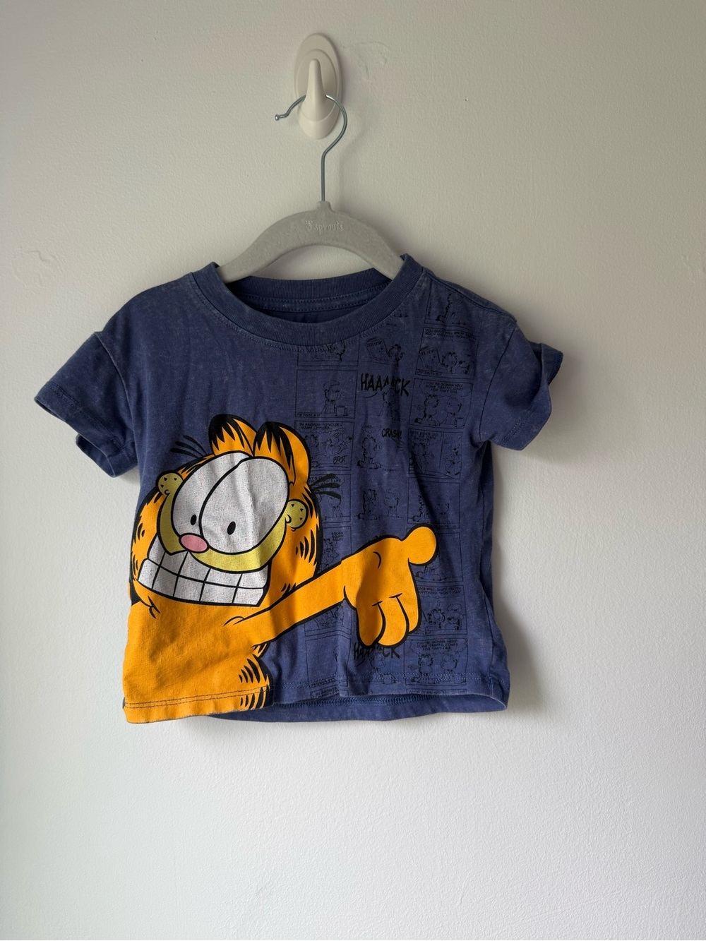 Garfield Short Sleeve Kids Tee - Navy Blue & Orange